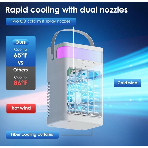 Portable Air Conditioners, Air Conditioner, Ac Unit with 1500ML Water Tank, 2 - Picture 15 of 16